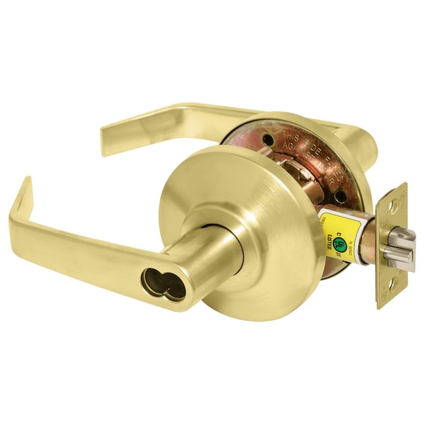 Best Grade 2 Classroom Cylindrical Lock, 15 Lever, SFIC Less Core, Satin Brass Finish, Non-handed 7KC37R15DS3606 - main